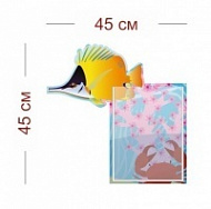Стенд для бассейна Желтая рыбка 45х45 см (1 карман А4)