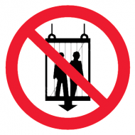 Запрещающий знак Запрещается пользоваться лифтом во время пожара
