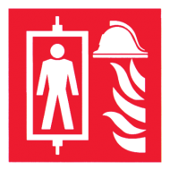 Знак Пиктограмма лифта для пожарных