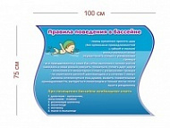 Стенд Как вести себя в бассейне 100х75 см