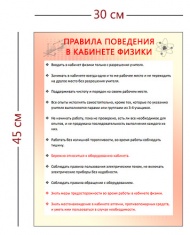 Стенд «Правила поведения в кабинете физики» (1 плакат)