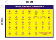 Стенд Знаки дорожного движения предупреждающие 100х150см (1плакат)