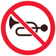 Запрещающий знак Подача звукового сигнала запрещена
