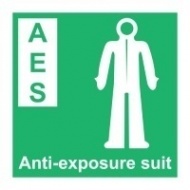 Знак Костюм для защиты от внешних воздействий (с надписью) ИМО (Anti-exposure suit IMO)