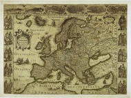Плакат Карта Европы и европейских костюмов