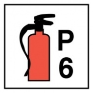 Знак Переносной порошковый огнетушитель (6 кг) ИМО (Powder portable fire extinguisher (6) kg IMO)
