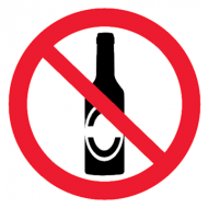 Запрещающий знак Запрещается вход с напитками