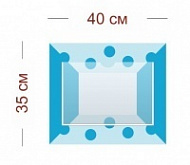Стенд Синий в горошек 40х35 см (1 карман А4)