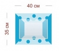 Стенд Синий в горошек 40х35 см (1 карман А4)