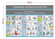 Стенд «Техника безопасности при работе с ручным слесарным инструментом» (3 плаката)