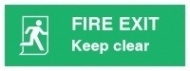 Знак Пожарный выход. Не загромождать ИМО (Fire exit. keep clear IMO)