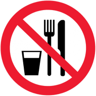 Запрещающий знак Запрещается принимать пищу P30