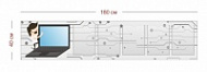 Стенд профильный детский 180х40 см (5 карманов А4)