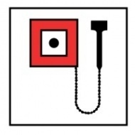 Знак Ручной извещатель пожарной сигнализации ИМО (Manually operated call point IMO)