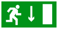 Эвакуационный знак Указатель двери эвакуационного выхода правосторонний E09