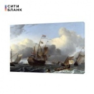 Картина на холсте Русские парусники на море, 50х70 см