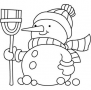 Новогодняя наклейка Снеговик с метлой (2)