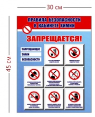 Стенд «Правила безопасности в кабинете химии» (1 плакат)