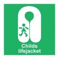 Знак Детский спасательный жилет (с надписью), ИМО (Child’s lifejacket IMO)