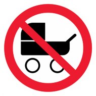 Запрещающий знак Вход с колясками запрещен