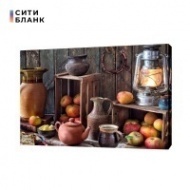 Картина на холсте Кухонная утварь и фрукты 50х70 см