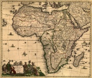 Плакат Карта Африки. 1688 год