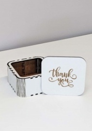 Подарочная коробка «Thank you» 10*10*5,5 см ЛХДФ (серая)