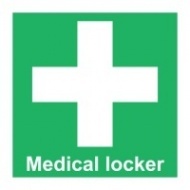 Знак Место хранения средств первой медицинской помощи ИМО (Medical locker IMO)