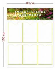 Стенд Учредительные документы 80х100 см (6 карманов А4)