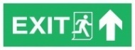 Знак Направление к эвакуационному выходу прямо ИМО (Exit up. Right arrow IMO)