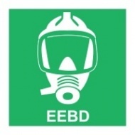 Знак Дыхательный аппарат для аварийной эвакуации (с надписью) ИМО (Emergency escape breathing devices (EEBD) IMO)