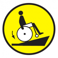Знак для инвалидов Осторожно! Крутой подъем