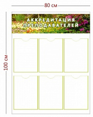 Стенд Аккредитация преподавателей 80х100 см (6 карманов А4)