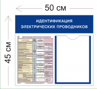 Стенд Идентификация электрических проводников 45х50см (1 карман А4 + 1 плакат)