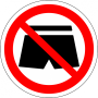 Наклейка Вход в шортах запрещен