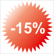 Наклейка Скидки -15%