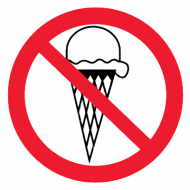 Запрещающий знак Запрещается вход с мороженым