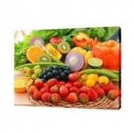 Картина на холсте Овощи, ягоды и фрукты 100х80 см