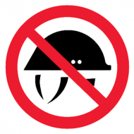 Запрещающий знак Запрещается снимать каску