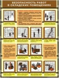 Плакат Безопасность работ в складских помещениях, 1 лист 60х80 см