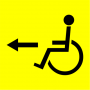 Знак Указатель направления влево для инвалидов