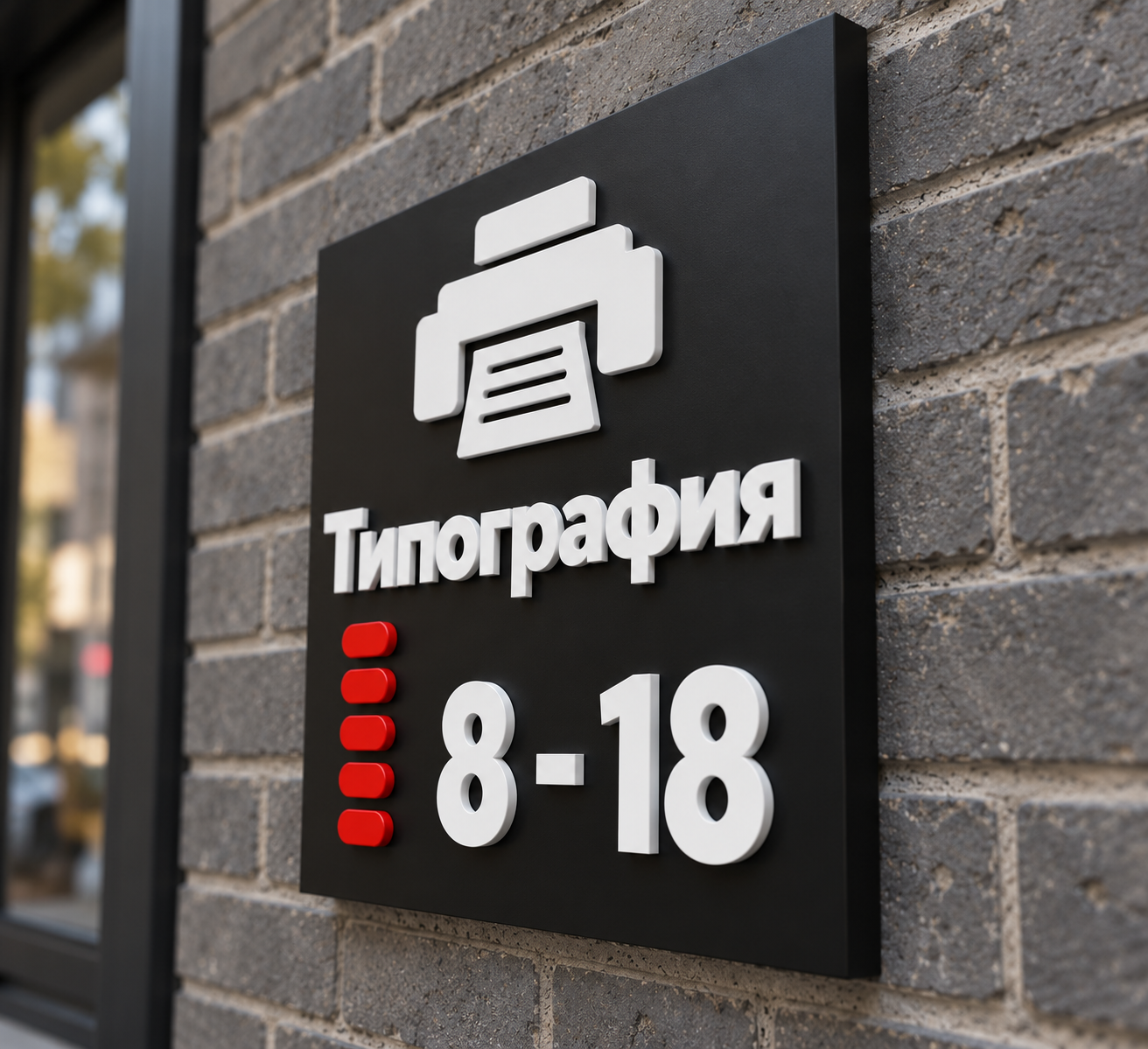 Таблички из пластика с УФ печатью и объемными элементами