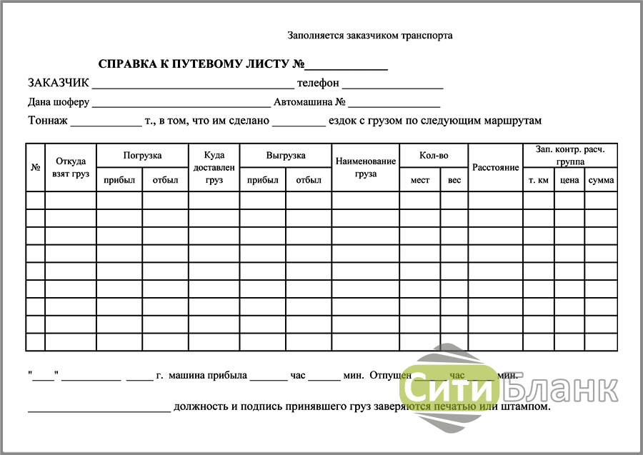 Образец заполнения сменного рапорта спецтехники