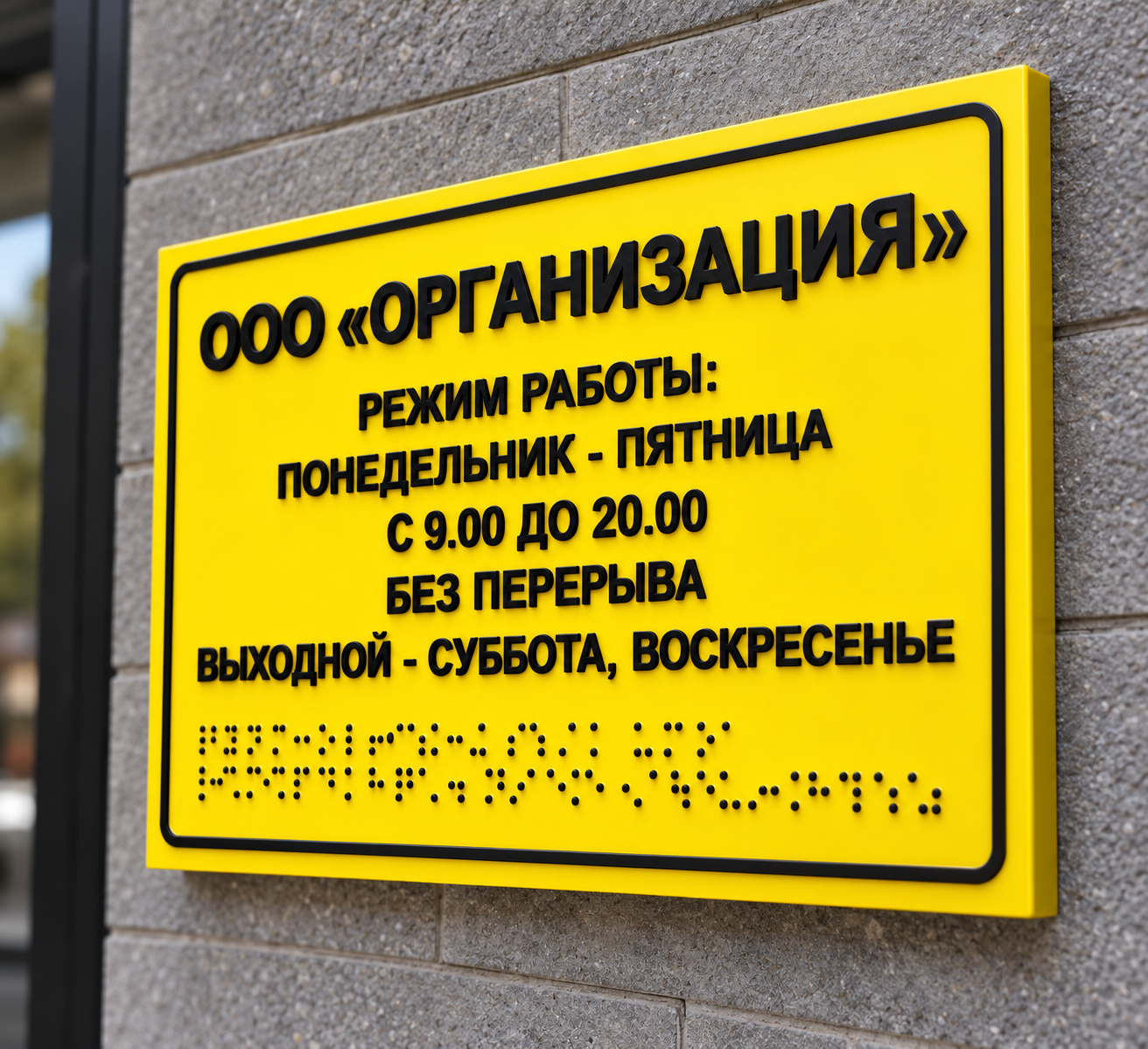Таблички тактильные со шрифтом брайля