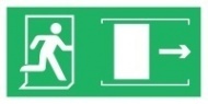 Знак Выход в сдвижную дверь направо ИМО (Exit right sliding door IMO)