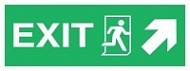 Знак Направление к эвакуационному выходу направо вверх ИМО (Exit right/up IMO)