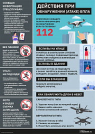 Плакат Действия при обнаружении (атаке) БПЛА, 1 лист