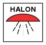 Знак Помещение, защищенное галоном 1301 ИМО (Space protected by halon 1301 IMO)