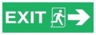 Знак Направление к эвакуационному выходу направо ИМО (Exit right (with arrow) IMO)