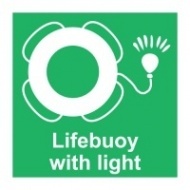 Знак Спасательный круг со светящимся буем (с надписью), ИМО (Lifebuoy with light IMO)